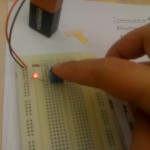 Pretty LED The LED lights up when the switch is pressed